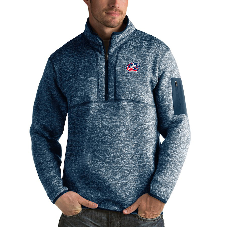 Columbus Blue Jackets Antigua Fortune Quarter-Zip Pullover Jacket Royal