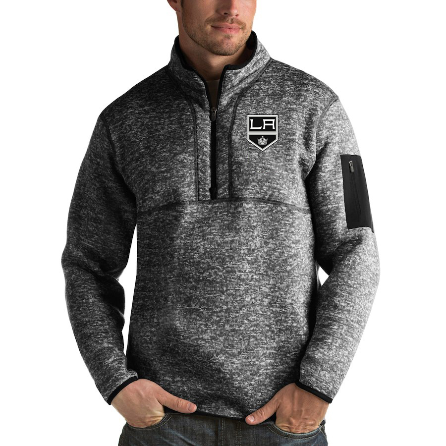 Los Angeles Kings Antigua Fortune Quarter-Zip Pullover Jacket Charcoal Los Angeles Kings Antigua Fortune Quarter-Zip Pullover Jacket Charcoal