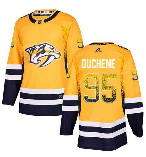 Adidas Predators #95 Matt Duchene Yellow Home Authentic Drift Fashion Stitched NHL Jersey
