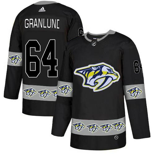 Adidas Predators #64 Mikael Granlund Black Authentic Team Logo Fashion Stitched NHL Jersey