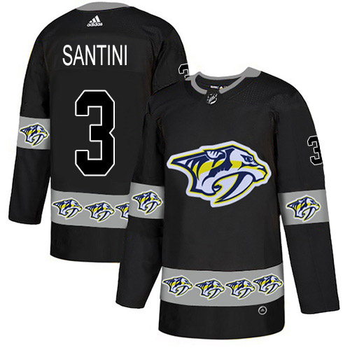 Adidas Predators #3 Steven Santini Black Authentic Team Logo Fashion Stitched NHL Jersey