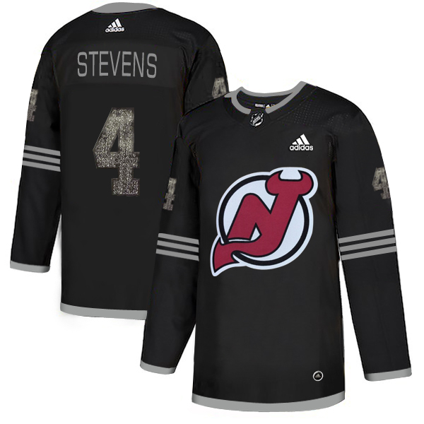 Adidas Devils #4 Scott Stevens Black Authentic Classic Stitched NHL Jersey