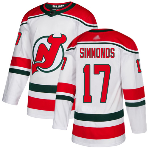 Adidas Devils #17 Wayne Simmonds White Alternate Authentic Stitched NHL Jersey