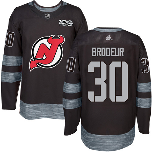 Adidas Devils #30 Martin Brodeur Black 1917-2017 100th Anniversary Stitched NHL Jersey