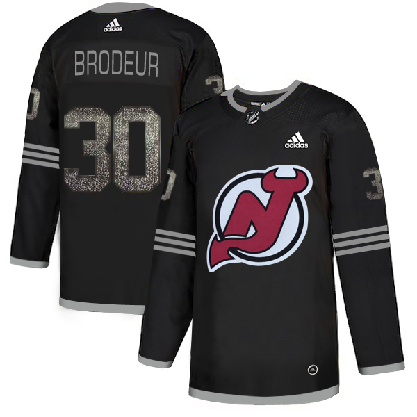 Adidas Devils #30 Martin Brodeur Black Authentic Classic Stitched NHL Jersey