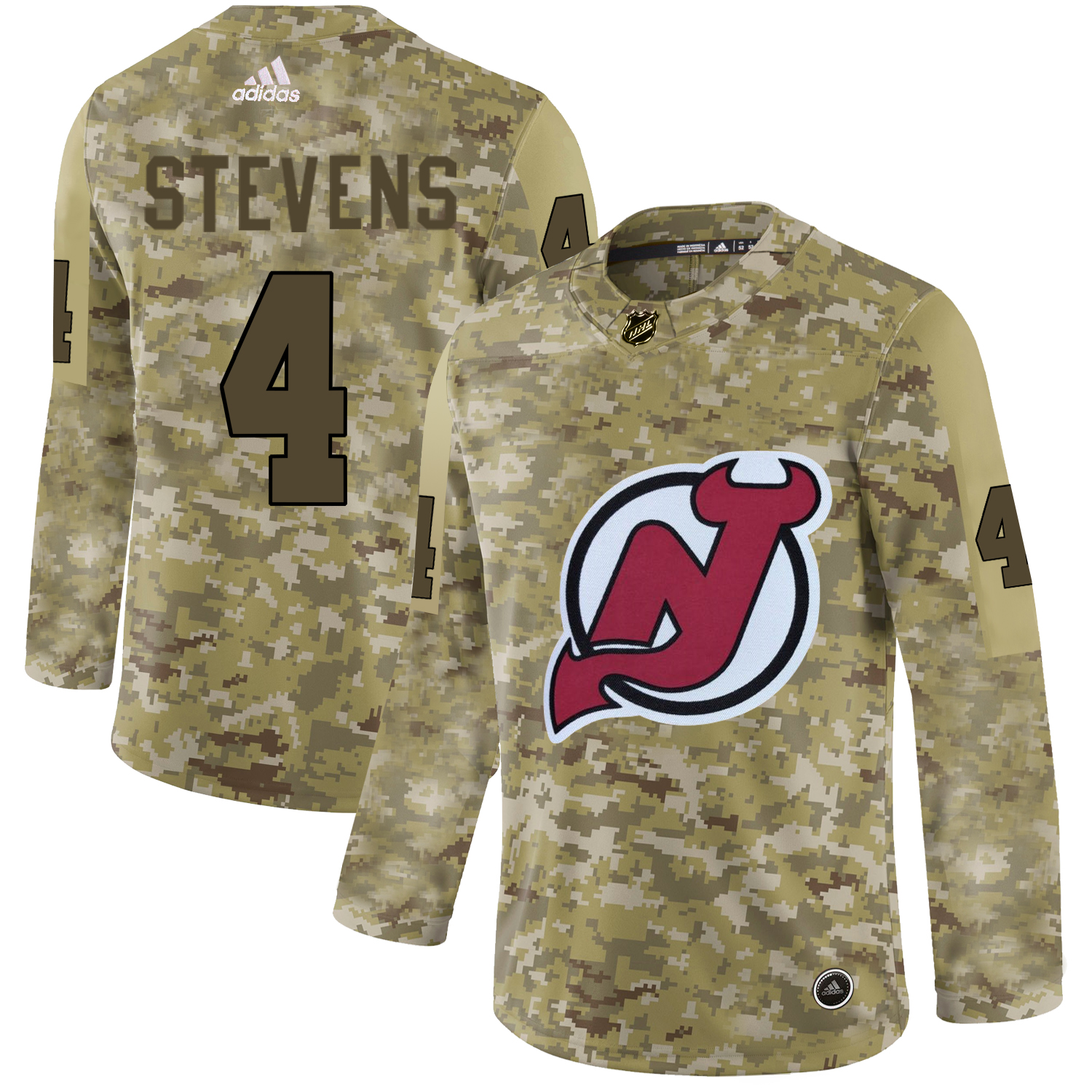 Adidas Devils #4 Scott Stevens Camo Authentic Stitched NHL Jersey