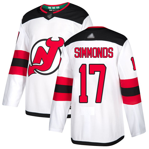 Adidas Devils #17 Wayne Simmonds White Road Authentic Stitched NHL Jersey