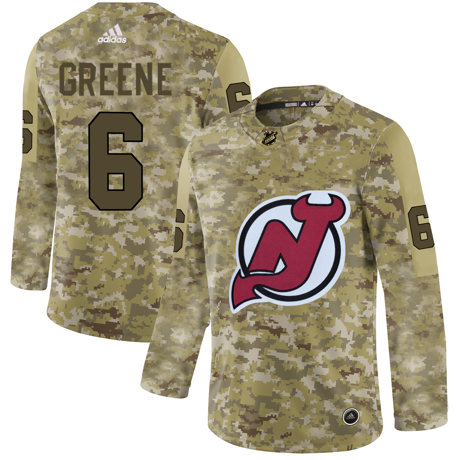 Adidas Devils #6 Andy Greene Camo Authentic Stitched NHL Jersey