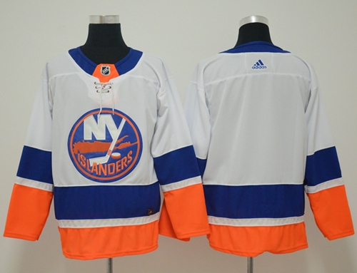 Adidas Islanders Blank White Road Authentic Stitched NHL Jersey