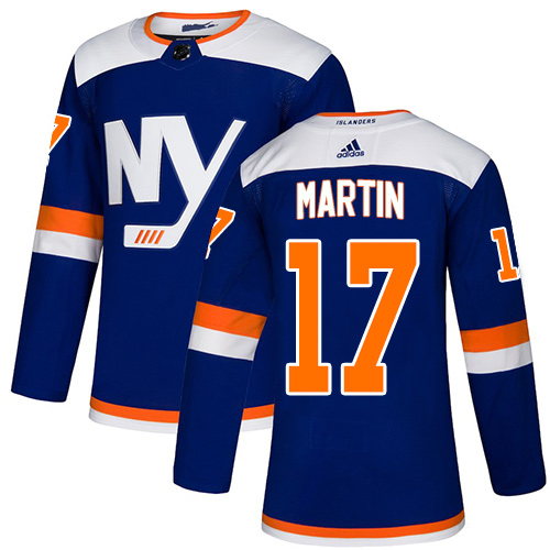 Adidas Islanders #17 Matt Martin Blue Authentic Alternate Stitched NHL Jersey
