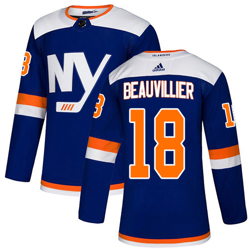 Adidas Islanders #18 Anthony Beauvillier Blue Alternate Authentic Stitched NHL Jersey