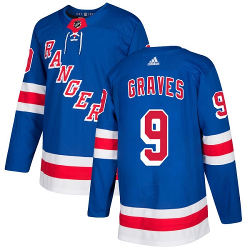 Adidas Rangers #9 Adam Graves Royal Blue Home Authentic Stitched NHL Jersey