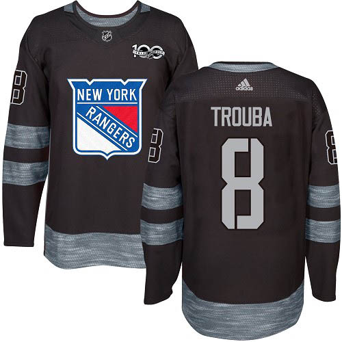 Adidas Rangers #8 Jacob Trouba Black 1917-2017 100th Anniversary Stitched NHL Jersey