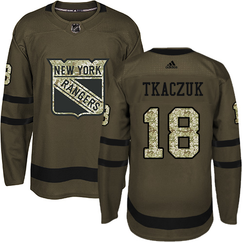 Adidas Rangers #18 Walt Tkaczuk Green Salute to Service Stitched NHL Jersey