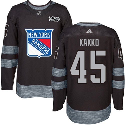 Adidas Rangers #45 Kappo Kakko Black 1917-2017 100th Anniversary Stitched NHL Jersey