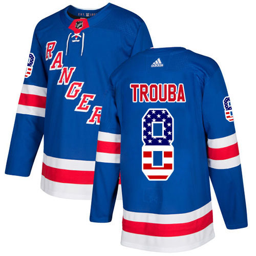 Adidas Rangers #8 Jacob Trouba Royal Blue Home Authentic USA Flag Stitched NHL Jersey Adidas Rangers #8 Jacob Trouba Royal Blue Home Authentic USA Flag Stitched NHL Jersey