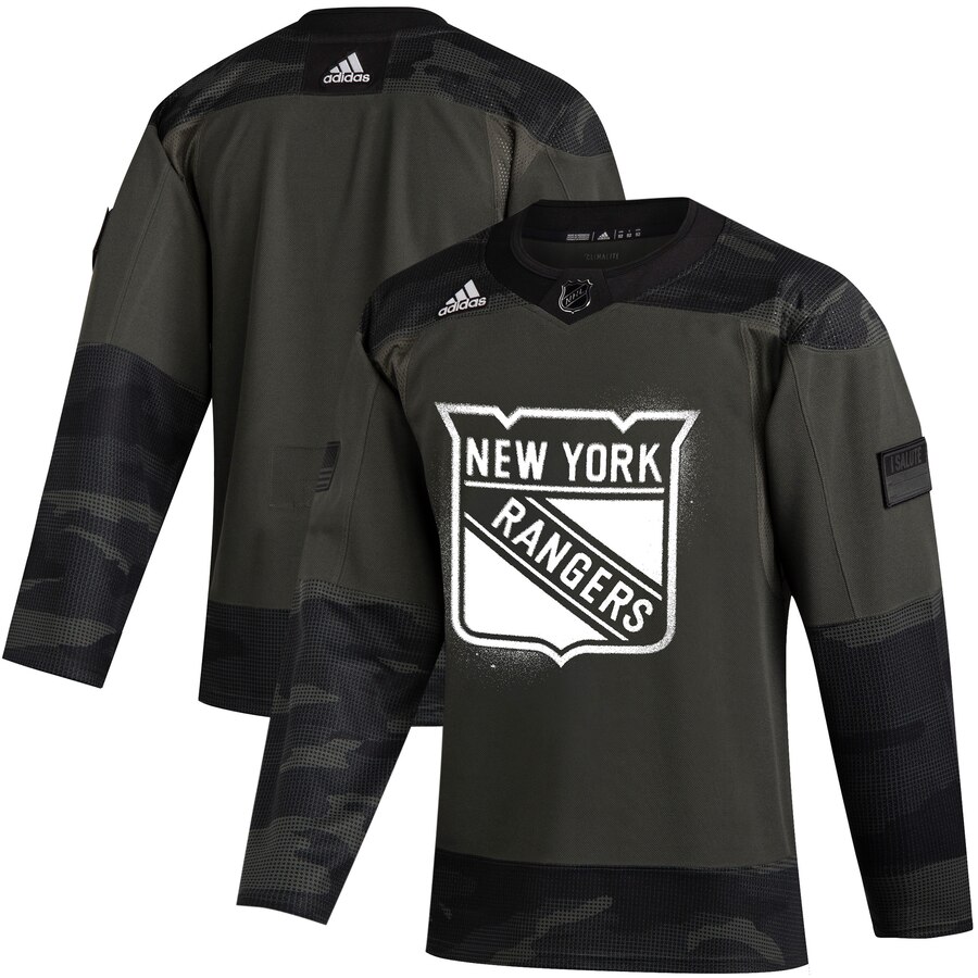 New York Rangers Adidas 2019 Veterans Day Authentic Practice NHL Jersey Camo