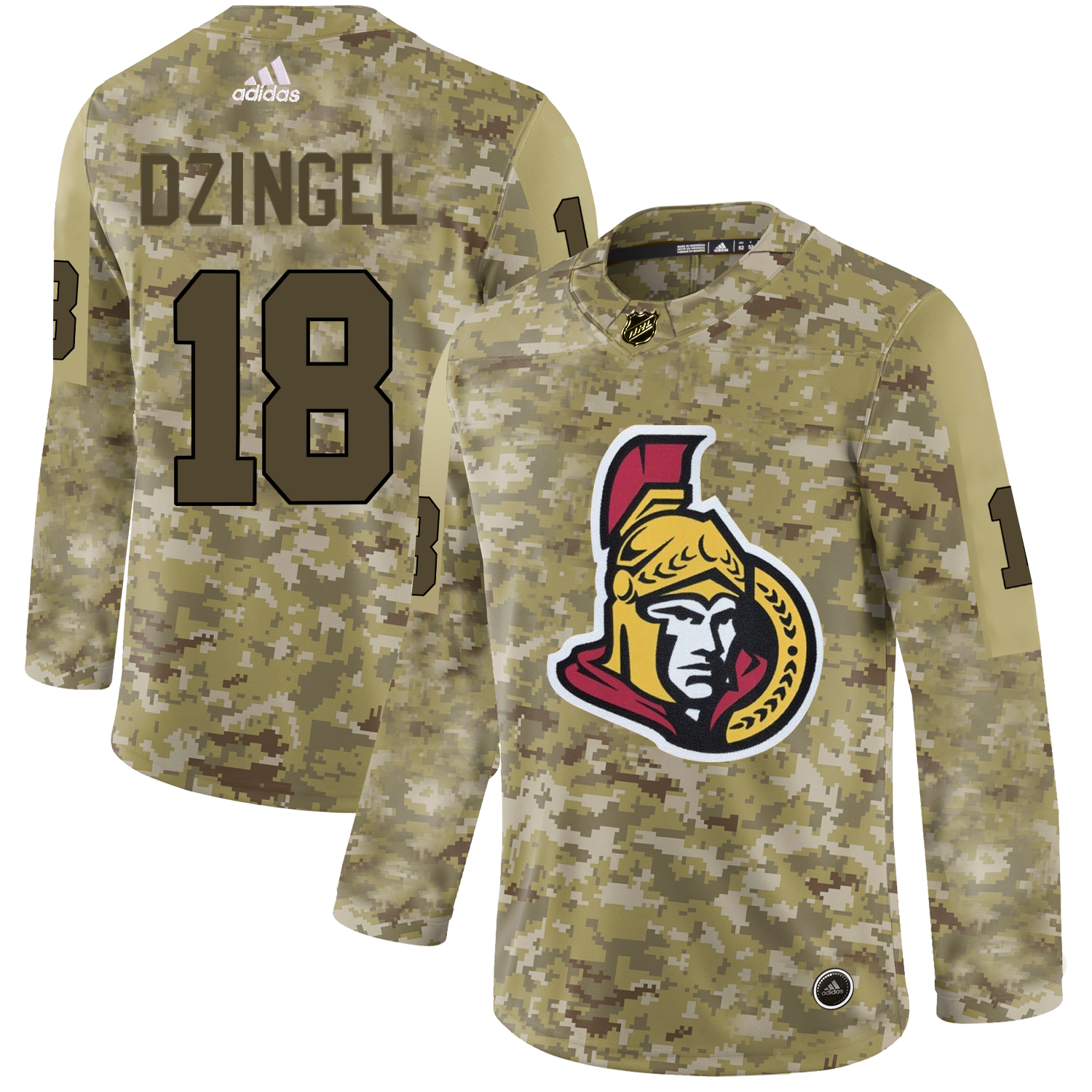 Adidas Senators #18 Ryan Dzingel Camo Authentic Stitched NHL Jersey