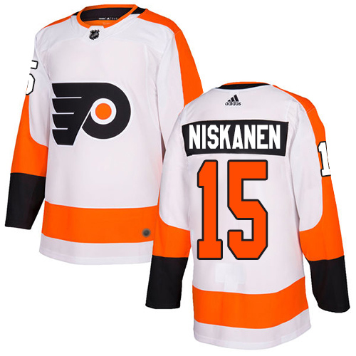 Adidas Flyers #15 Matt Niskanen White Road Authentic Stitched NHL Jersey