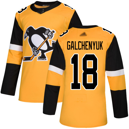 Adidas Penguins #18 Alex Galchenyuk Gold Alternate Authentic Stitched NHL Jersey