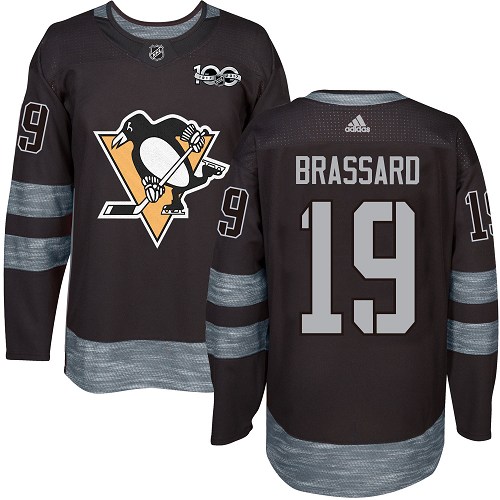 Adidas Penguins #19 Derick Brassard Black 1917-2017 100th Anniversary Stitched NHL Jersey