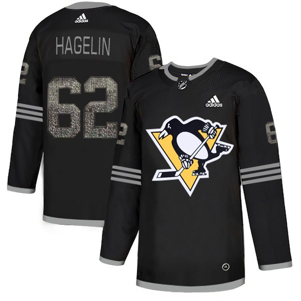 Adidas Penguins #62 Carl Hagelin Black Authentic Classic Stitched NHL Jersey