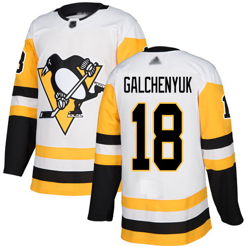 Adidas Penguins #18 Alex Galchenyuk White Road Authentic Stitched NHL Jersey