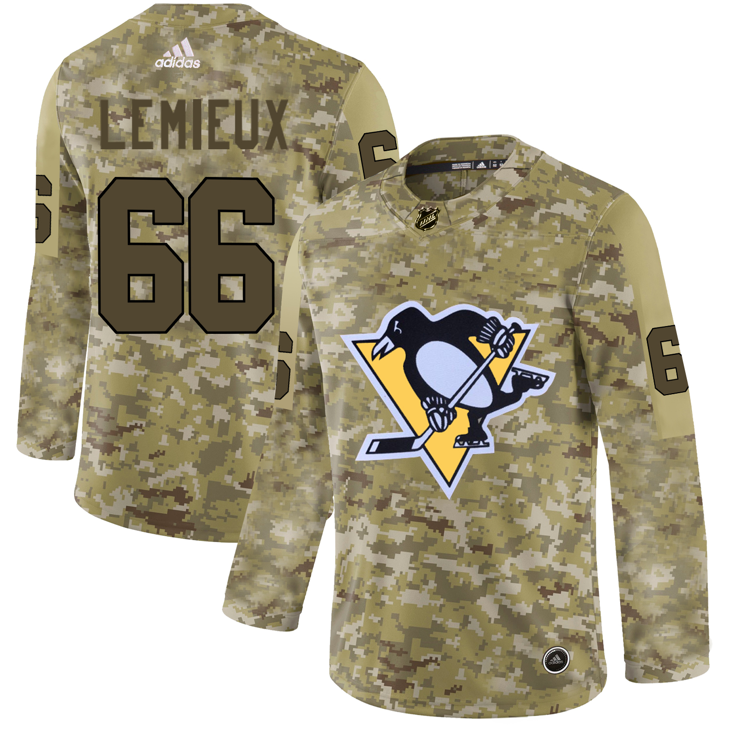Adidas Penguins #66 Mario Lemieux Camo Authentic Stitched NHL Jersey