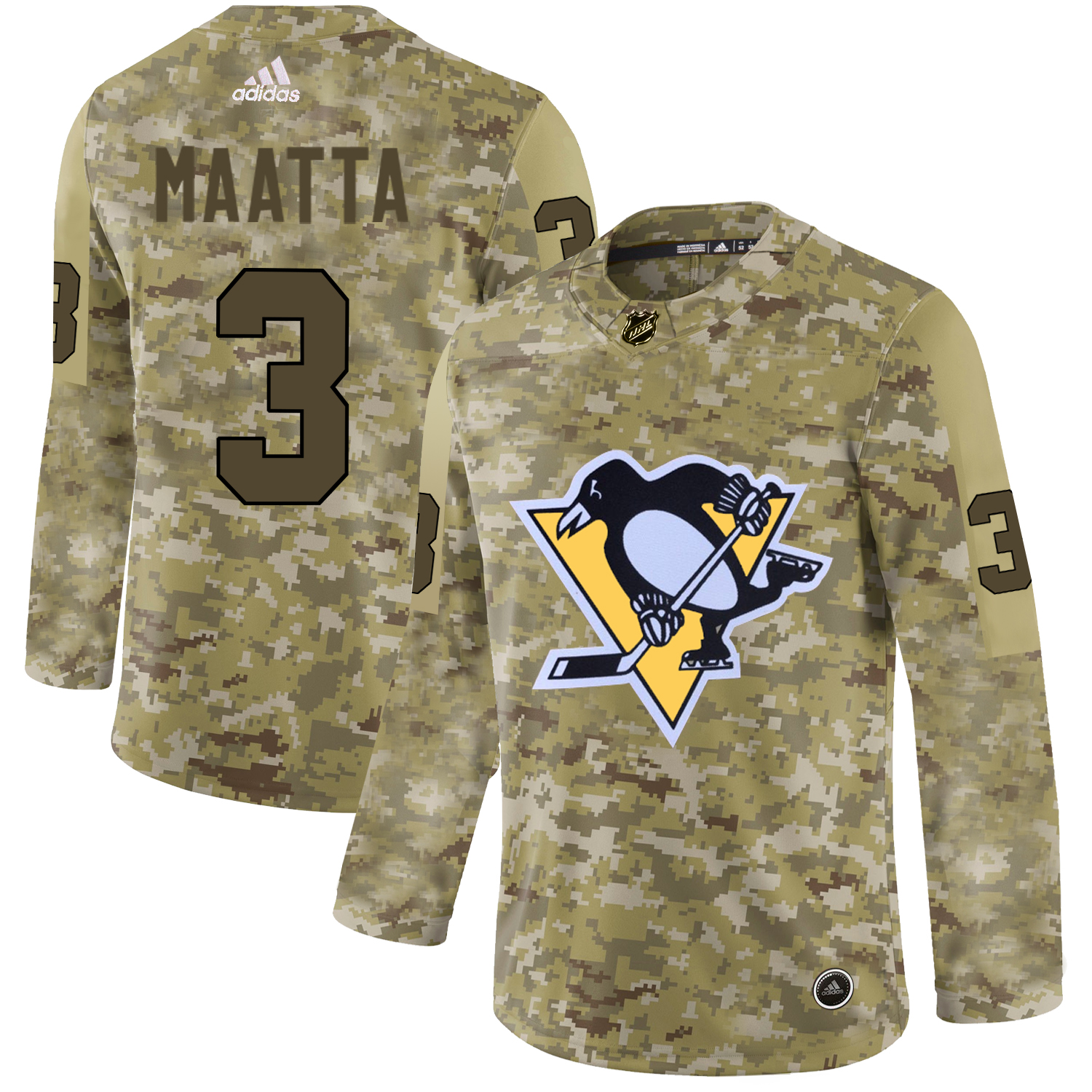 Adidas Penguins #3 Olli Maatta Camo Authentic Stitched NHL Jersey
