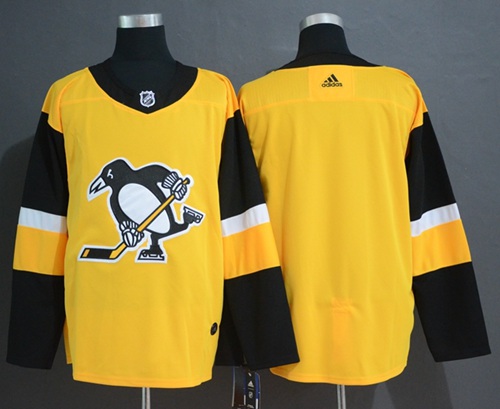 Adidas Penguins Blank Gold Alternate Authentic Stitched NHL Jersey