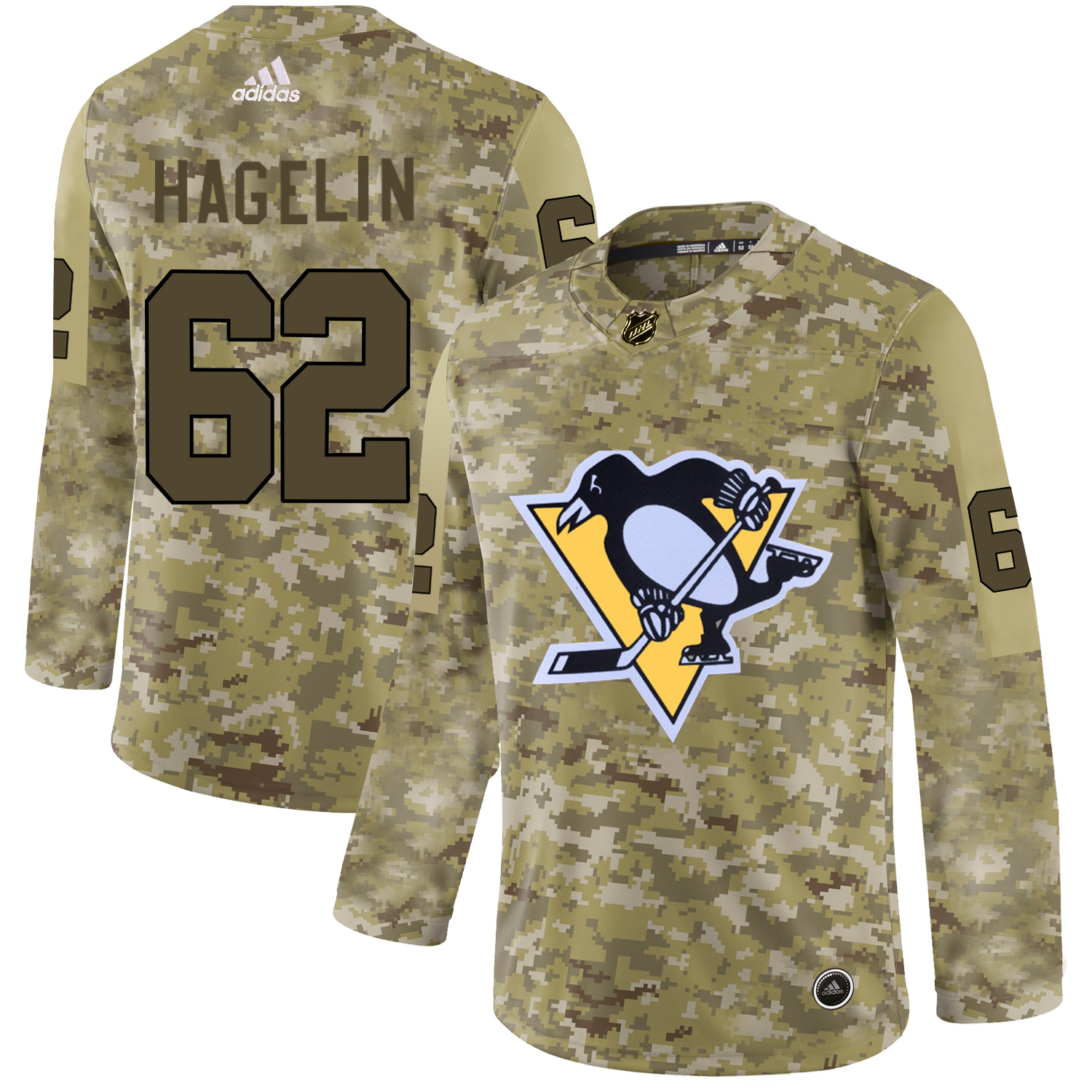 Adidas Penguins #62 Carl Hagelin Camo Authentic Stitched NHL Jersey