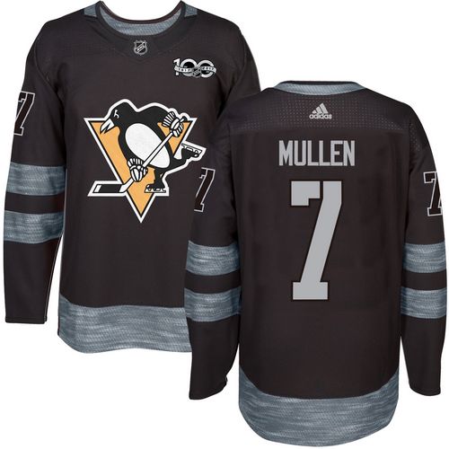 Adidas Penguins #7 Joe Mullen Black 1917-2017 100th Anniversary Stitched NHL Jersey
