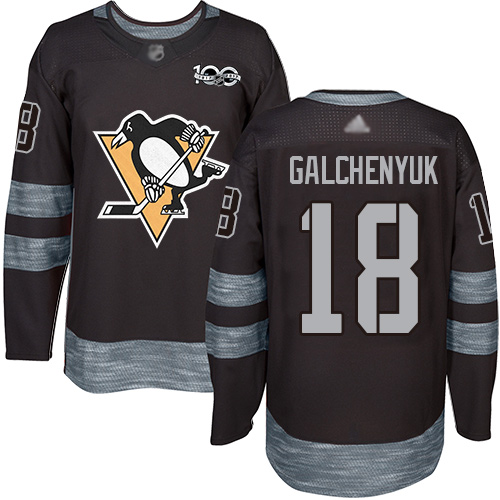 Adidas Penguins #18 Alex Galchenyuk Black 1917-2017 100th Anniversary Stitched NHL Jersey