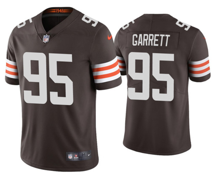 Men's Cleveland Browns #95 Myles Garrett Brown Vapor Untouchable Limited Stitched Jersey