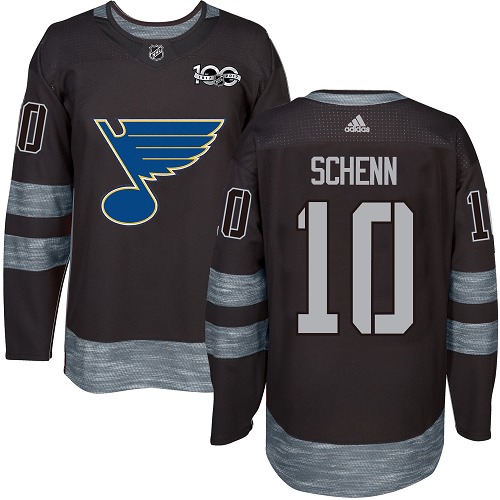 Adidas Blues #10 Brayden Schenn Black 1917-2017 100th Anniversary Stitched NHL Jersey