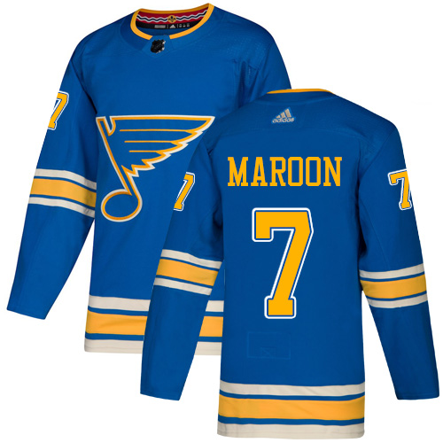 Adidas Blues #7 Patrick Maroon Light Blue Alternate Authentic Stitched NHL Jersey