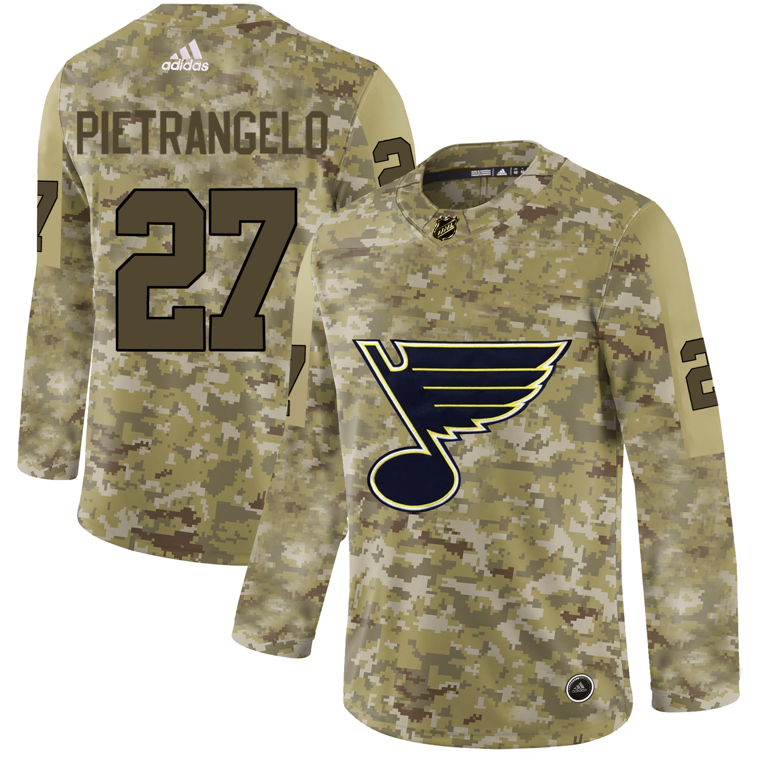 Adidas Blues #27 Alex Pietrangelo Camo Authentic Stitched NHL Jersey