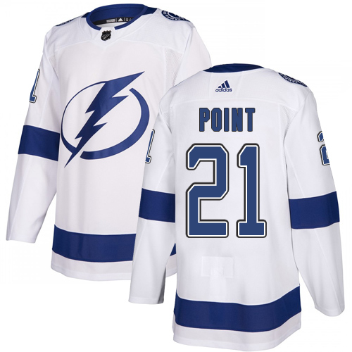 Adidas Lightning #21 Brayden Point White Road Authentic Stitched NHL Jersey