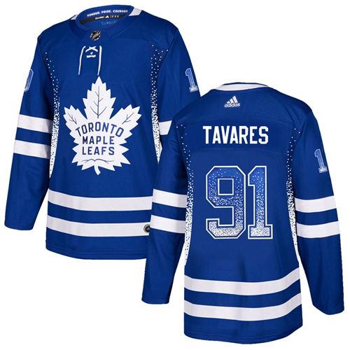 Adidas Maple Leafs #91 John Tavares Blue Home Authentic Drift Fashion Stitched NHL Jersey