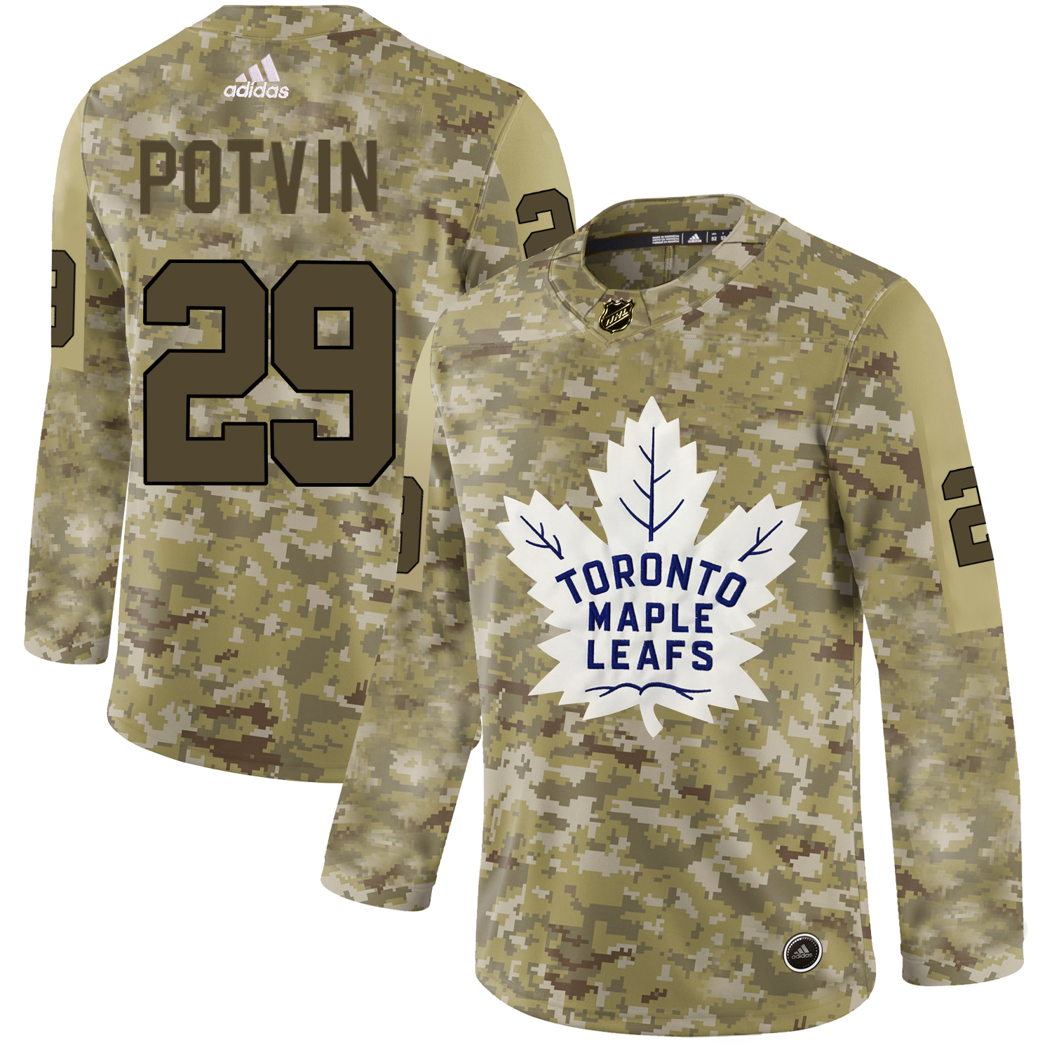 Adidas Maple Leafs #29 Felix Potvin Camo Authentic Stitched NHL Jersey