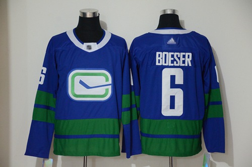 Adidas Canucks #6 Brock Boeser Blue Alternate Authentic Stitched NHL Jersey