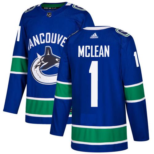 Adidas Canucks #1 Kirk Mclean Blue Home Authentic Stitched NHL Jersey