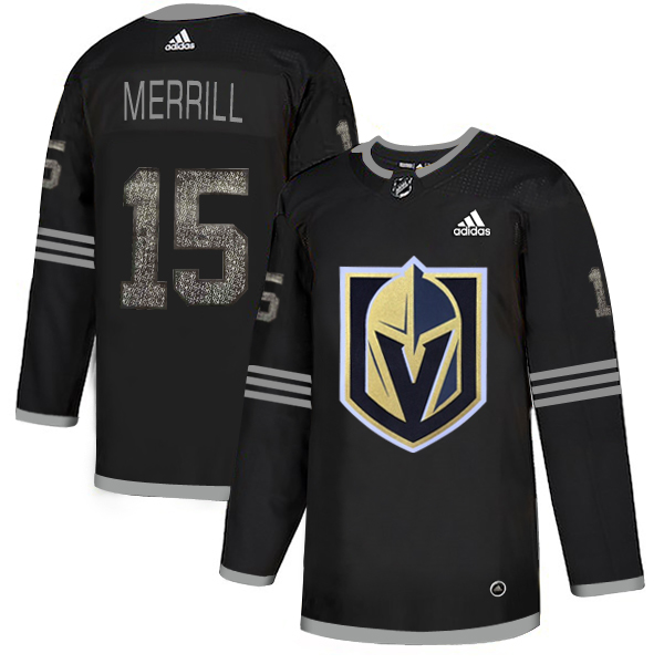 Adidas Golden Knights #15 Jon Merrill Black Authentic Classic Stitched NHL Jersey