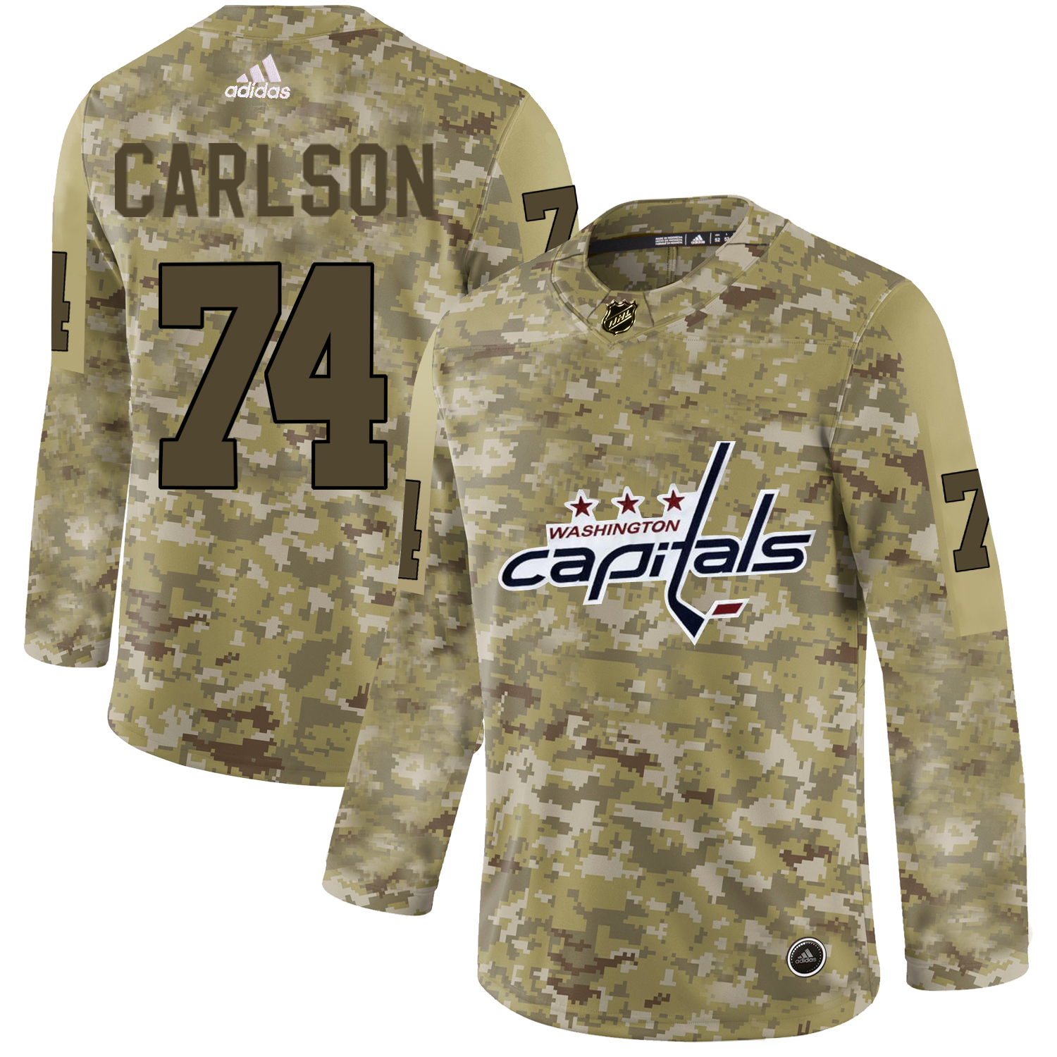 Adidas Capitals #74 John Carlson Camo Authentic Stitched NHL Jersey