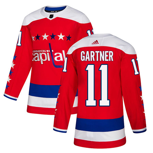 Adidas Capitals #11 Mike Gartner Red Alternate Authentic Stitched NHL Jersey