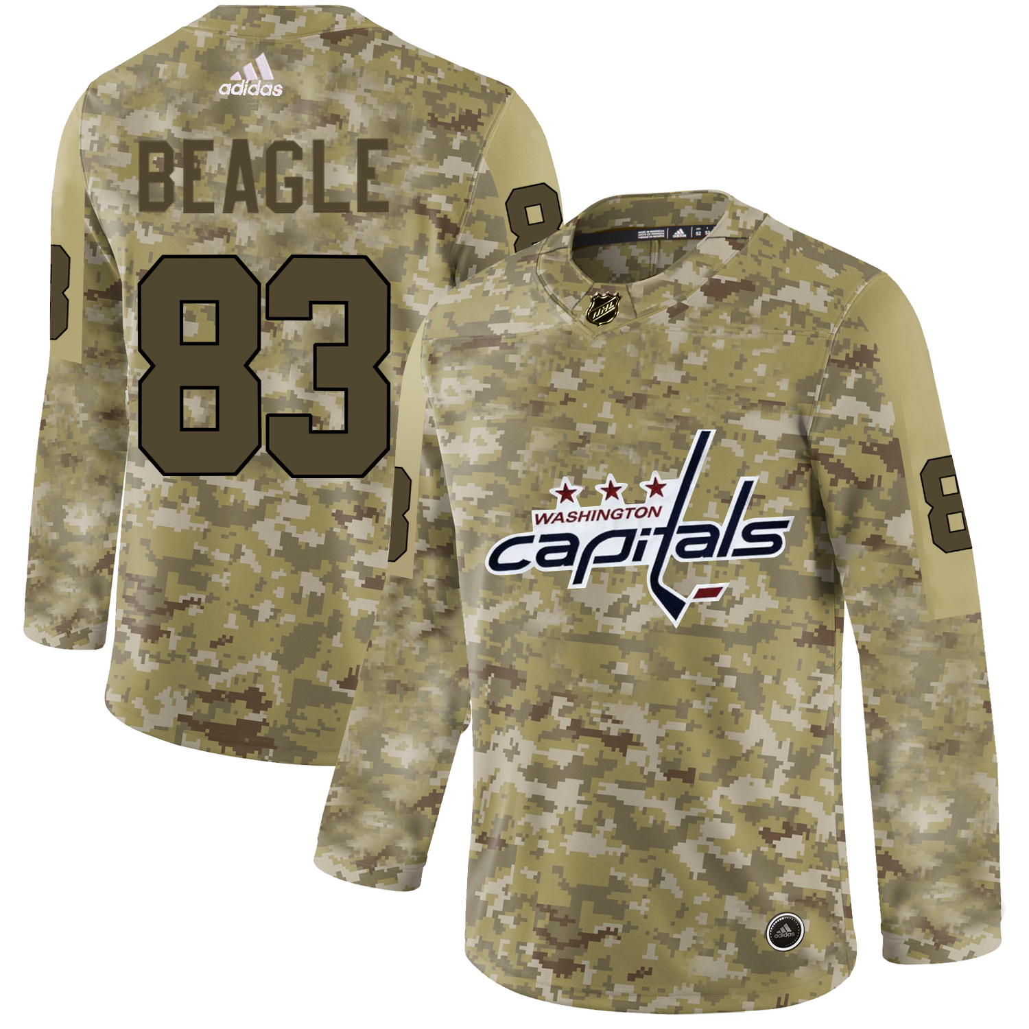 Adidas Capitals #83 Jay Beagle Camo Authentic Stitched NHL Jersey