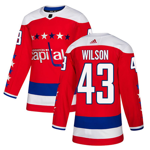 Adidas Capitals #43 Tom Wilson Red Alternate Authentic Stitched NHL Jersey