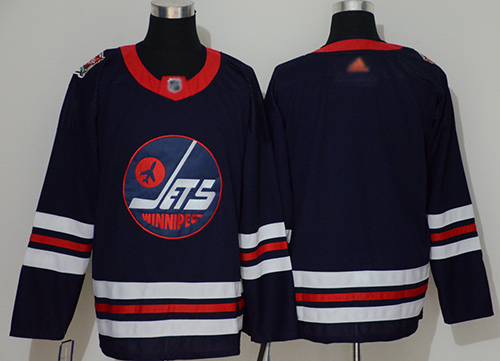 Adidas Jets Blank Navy Blue Authentic 2019 Heritage Classic Stitched NHL Jersey