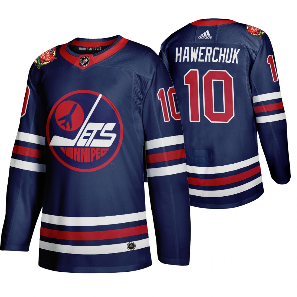 Winnipeg Jets #10 Dale Hawerchuk Men's 2019-20 Heritage Classic Wha Navy Stitched NHL Jersey
