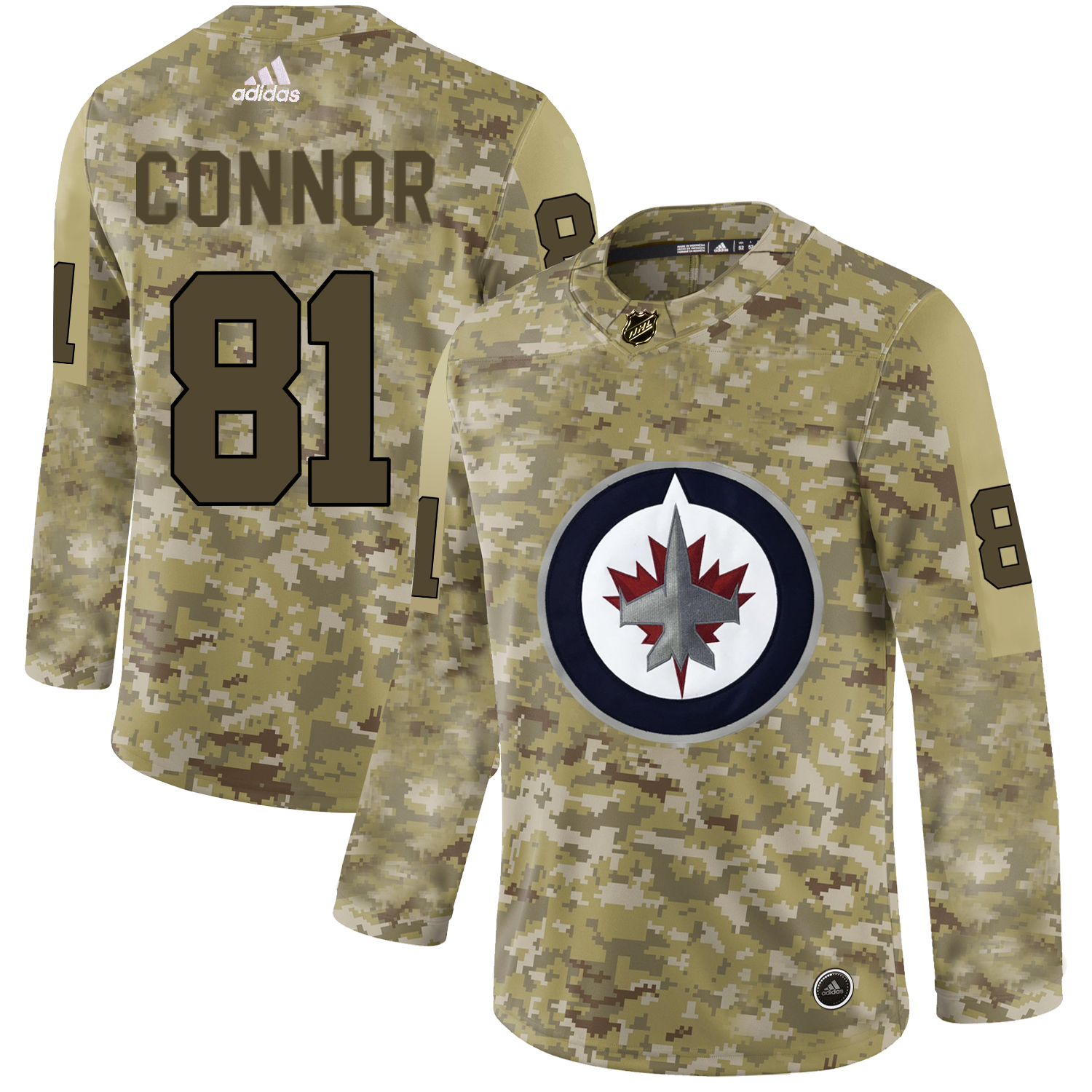 Adidas Jets #81 Kyle Connor Camo Authentic Stitched NHL Jersey